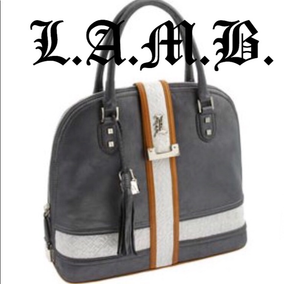 L.A.M.B. Handbags - L.A.M.B. Silver Lucca Leather Handbag♥️